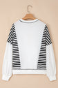 Stripe Colorblock Contrast Stitch Oversized Sweatshirt