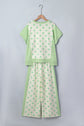 Polka Dot Patchwork Top & Wide Leg Pants Set