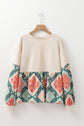 Paisley Geometric Patchwork Long Sleeve Top