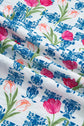 Floral Ruffle V-Neck Short Sleeve Tunic Shirt