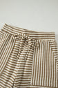 Stripe Textured Knit Top & Shorts Set