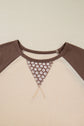 Floral Patchwork Colorblock Raglan Long Sleeve Top