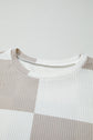 Checker Waffle Knit Long Sleeve Top