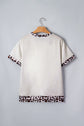 Leopard Ribbed Patchwork Uneven Hem T-Shirt