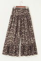 Abstract Leopard Ruffle Tiered Wide Leg Pants