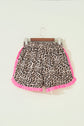 Polka Dot & Leopard Contrast Ruffle Trim Shorts