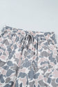 Plus Size Camo Patch Pocket Drawstring Cropped Pants