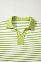 Stripe Collared V-Neck Pullover and Skort Set