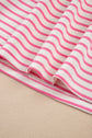 Stripe Collared V-Neck Pullover and Skort Set
