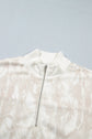 Camo Quarter-Zip Drop Shoulder Long Sleeve Sweatshirt