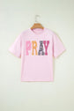 PRAY Sequin Leopard Short Sleeve Graphic Tee