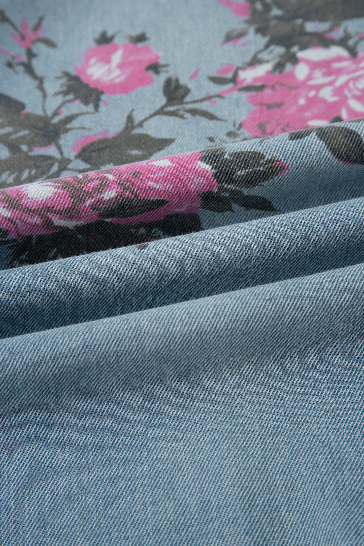 Sky Blue Garden Floral Print Bootcut Jeans
