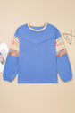 Plus Size Floral Patchwork Reverse Seam Top