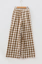 Gingham Plaid Tie Waist Elastic Shift Pants