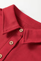 Solid Polo Tee & Elastic Waist Short Set