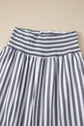 Stripe Shirred High Waist Wide Leg Pants