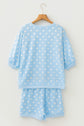 Polka Dot Oversized Top & Drawstring Shorts Set