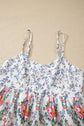 Floral Patchwork Spaghetti Strap Babydoll Top