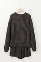 Corded Knit Long Sleeve Top and Shorts Set