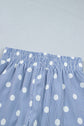 Polka Dot Shirred High Waist Shorts
